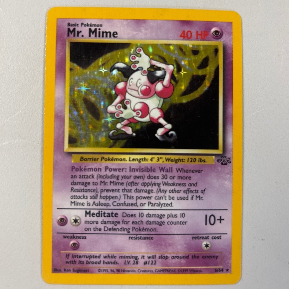 Pokemon Mr. Mime 6/64 Holo Rare Jungle Set 1999 Wizards of the Coast WOTC